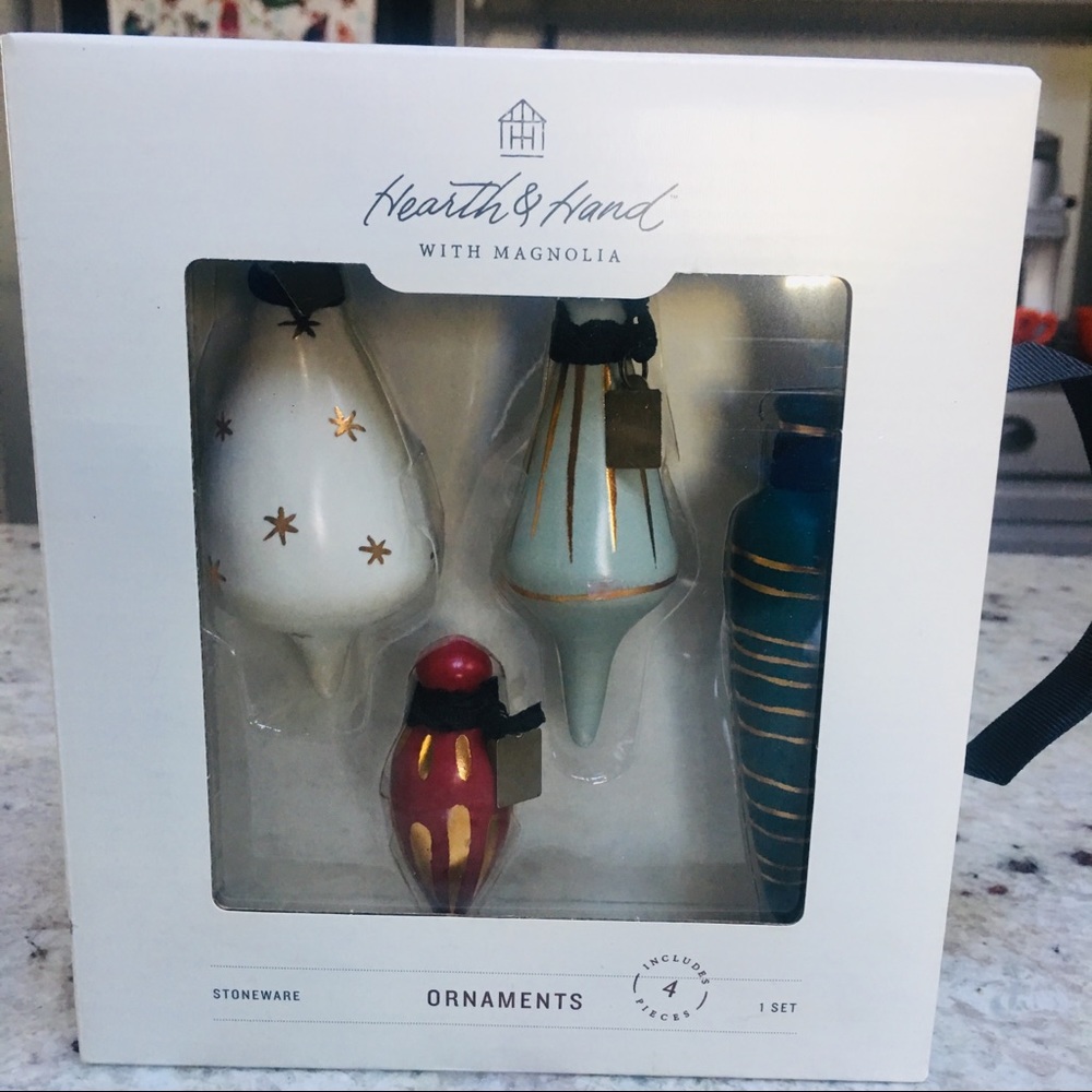 Hearth & Hand Magnolia stoneware ornaments NWT
